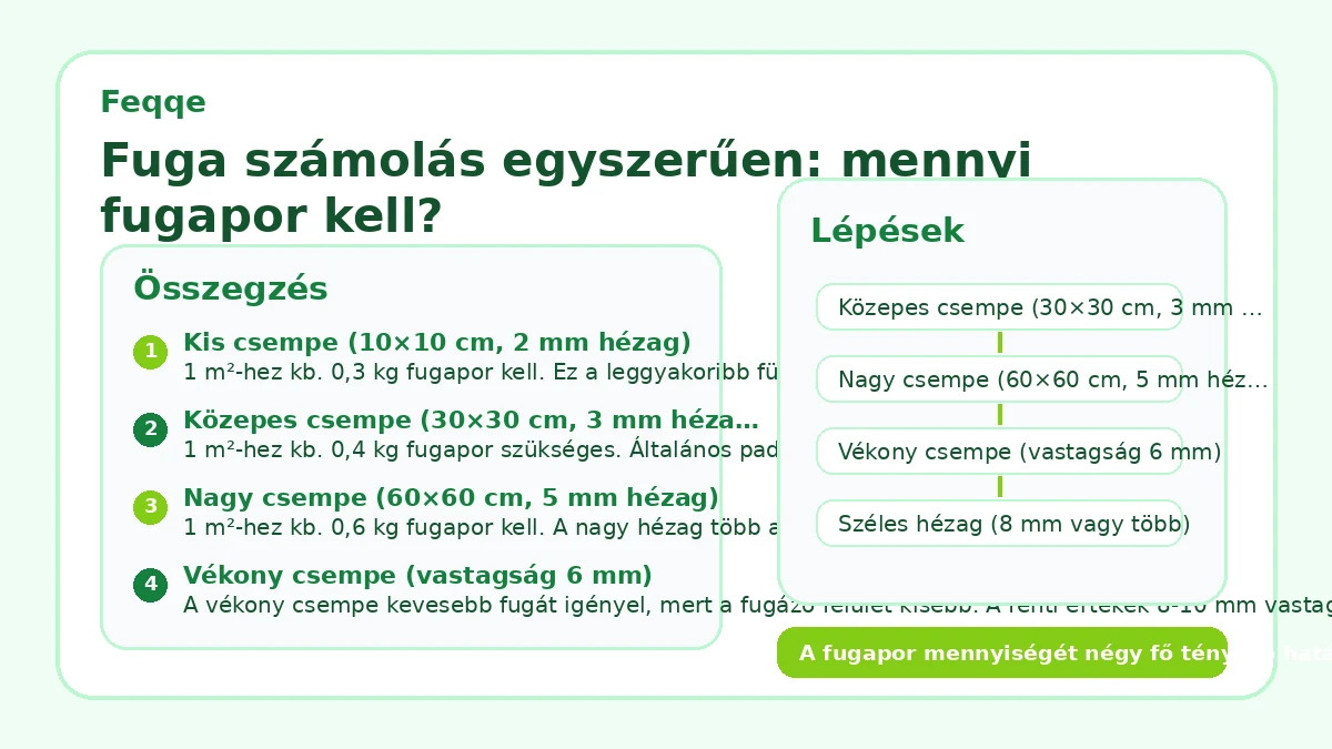 Fuga számolás egyszerűen: mennyi fugapor kell?