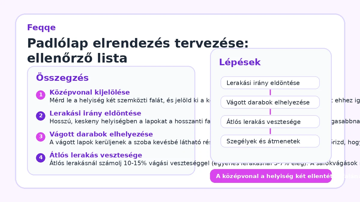 Padlólap elrendezés tervezése: ellenőrző lista