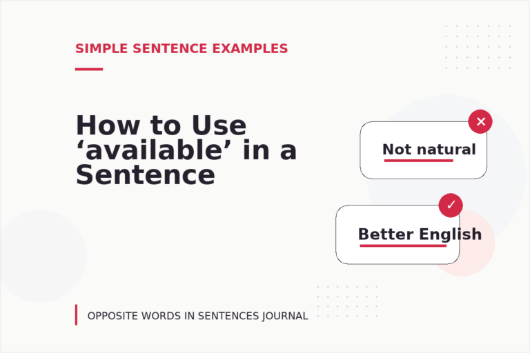 How to Use ‘available’ in a Sentence