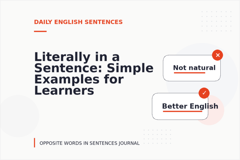 Literally in a Sentence: Simple Examples for Learners Literally in a Sentence: Simple Examples for Learners
