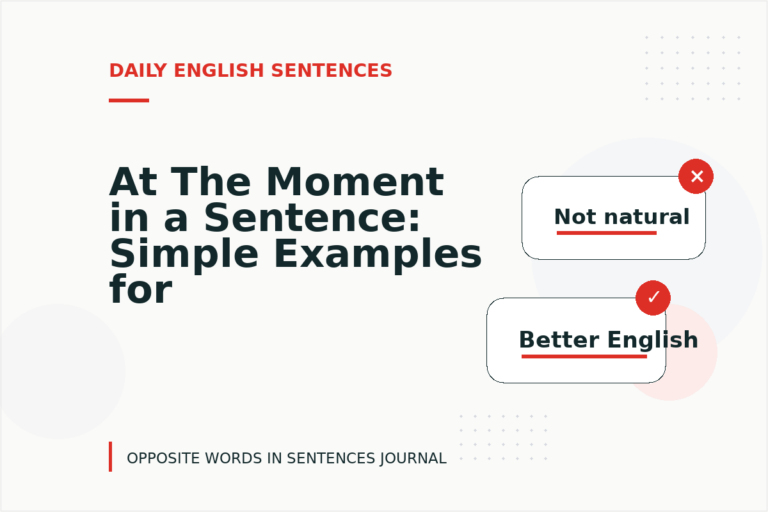 At The Moment in a Sentence: Simple Examples for Learners At The Moment in a Sentence: Simple Examples for Learners