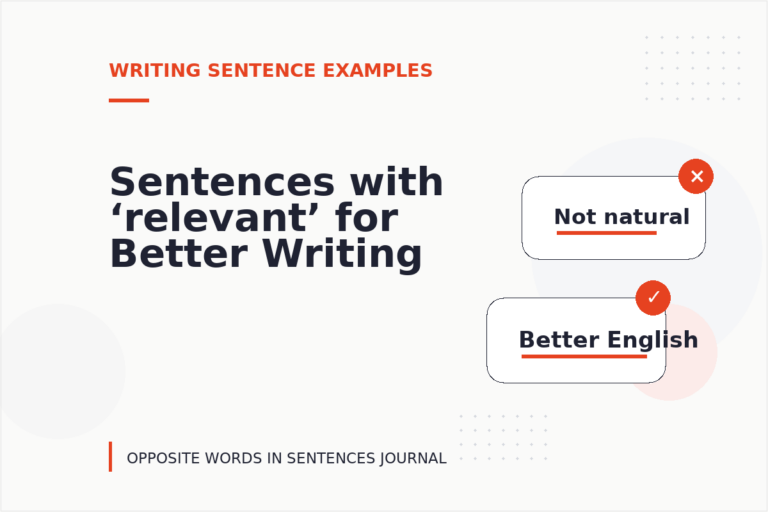 Sentences with ‘relevant’ for Better Writing