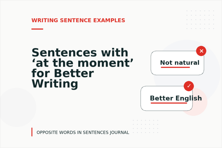 Sentences with ‘at the moment’ for Better Writing