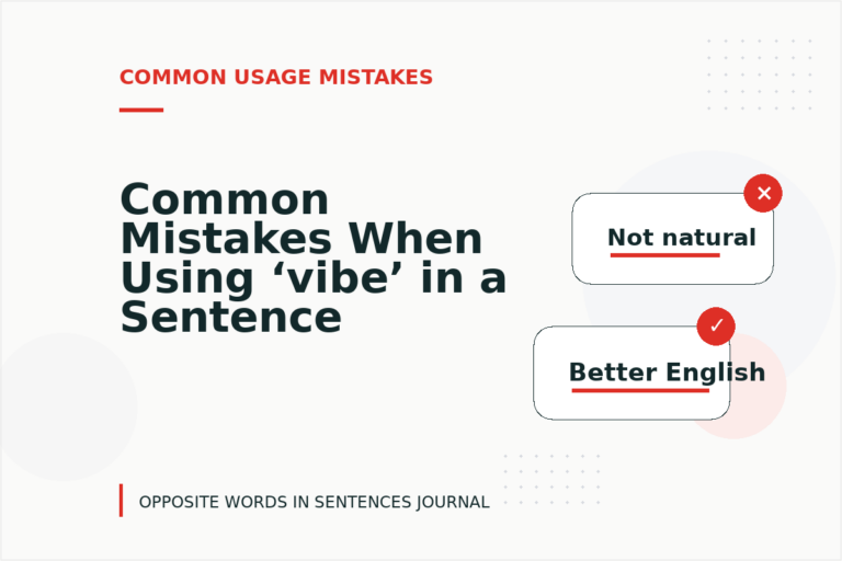 Common Mistakes When Using ‘vibe’ in a Sentence Common Mistakes When Using ‘vibe’ in a Sentence